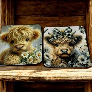 Cute Cow Coasters Set